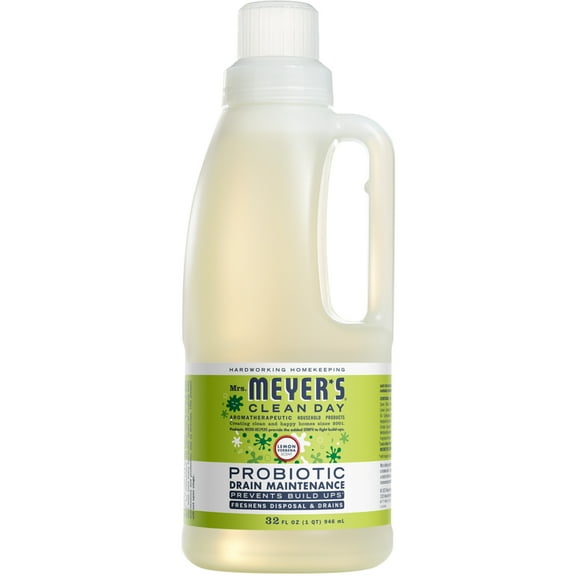 Mrs. Meyer’s Probiotic Drain Maintenance, Probiotic Drain Cleaner, Made With Essential Oils And Other Thoughtfully Chosen Ingredients, Lemon Verbena Scent, 32 oz.
