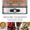 thumbnail image 4 of Elite Gourmet EFD3321X - Deshidratador de alimentos, bandejas de acero inoxidable, controles de temperatura ajustables, ceca, hierbas, frutas, verduras, aperitivos secos, acero inoxidable, 4 of 5
