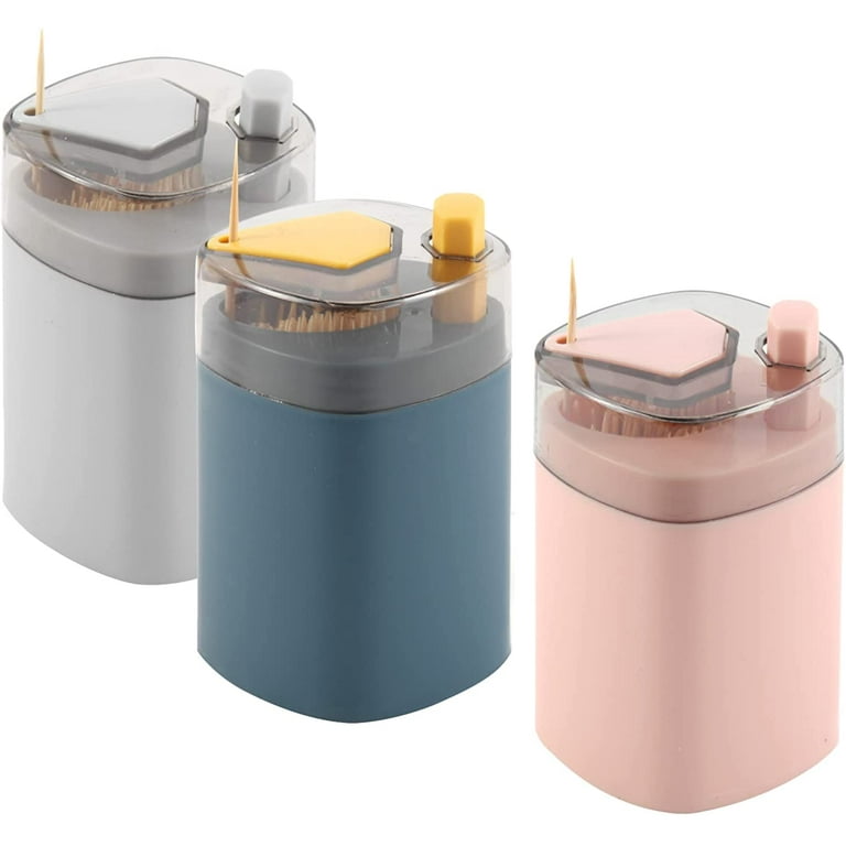 Toothpick Holder Dispenser, Pop-Up Automatic Toothpick Dispenser for  Kitchen Restaurant Thickening Toothpicks Container Pocket Novelty, Sturdy  Safe Container Toothpick Storage Box(3pcs ) 
