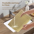 thumbnail image 3 of czcpp-Placemats Set of 4, Vinyl Woven Place Mats, Non-Slip Double-Sided Wipeable Table Mats for Kitchen Dining Restaurant Camping, 12 x 18 Inch, Luxurious Gold, 3 of 4