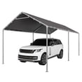thumbnail image 4 of Dateyes 10x20 FT Carport, Heavy Duty Carport Canopy with Adjustable Height, Outdoor Carport Shelter with Reinforced Frame, Portable Garage for Cars, Boats and Trucks, Gray, 4 of 9
