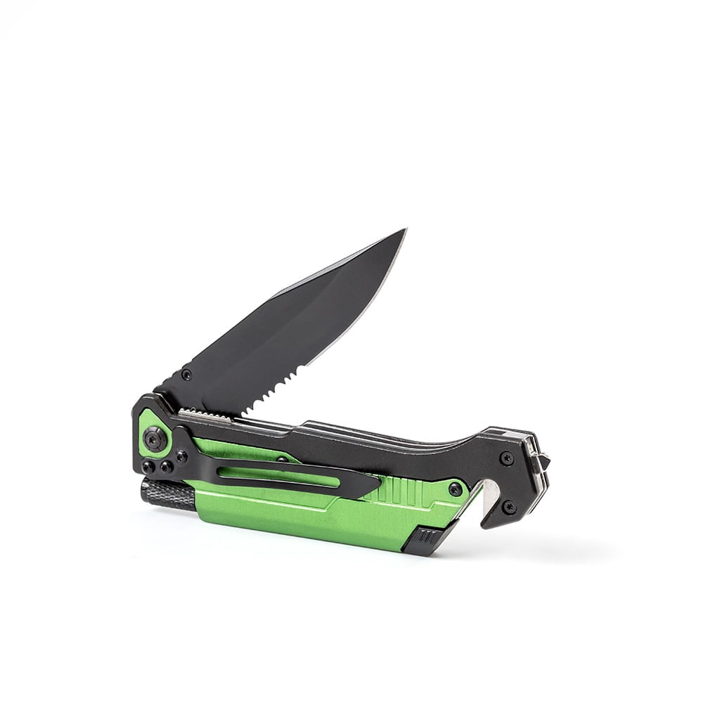 Lehman's Travel Survival Knife Serrated Flashlight Glass Breaker Firestarter