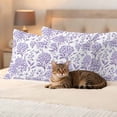 thumbnail image 3 of Purple Flowers Outdoor Waterproof Pillow Covers, Botanical Floral Vintage Wildflower Decorative Rectangle Throw Pillowcase Sofa Cushion Sham for Patio/Couch/Chair, 20"x12" 2 Pack, 3 of 8