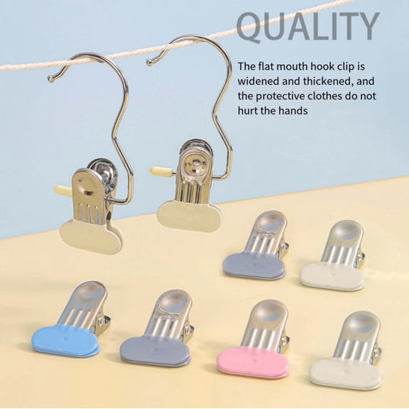 kladzum Laundry Hook Hangers Clothes Hanger Clips for Closet Organizer Socks Towels Clips Heavy Duty Clothespins Clothes Hanger Clips for Wardrobe Travel Pants Socks Handbag Towel Pins