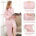 thumbnail image 6 of AMITOFO Plush Robes for Women Soft Warm Fleece Bathrobe Ladies Long Comfy Spa Bath Robe Housecoat, 6 of 9