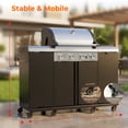 thumbnail image 3 of Outdoor Kitchen Grill with 4-Burner , Side Burner and Sink, 44,000 BTU Stainless Steel Propane Grill, Storage Cabinet, LPG/NG Convertible, Black, 3 of 9