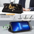thumbnail image 5 of Case for Motorola Moto E22 Case Wallet with Card Holders - Lovely Colorful Pattern PU Leather Flip Phone Case TPU Shell Folio Cover Women Men for Motorola Moto E22 Color Golden Butterfly, 5 of 14
