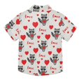 thumbnail image 2 of Dailycode Small Short Sleeve Button Down Shirts Raccoon and Love Heart Casual Shirt 3-10 Years, 2 of 9