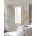 thumbnail image 4 of White Golden Marble Blackout Curtains for Bedroom Living Room Darkening Curtains 63 Inches Long Abstract Modern Art Marble Cracks Window Curtain 2 Panels Set Window Treatment Grommet Drapes 42"x63", 4 of 9
