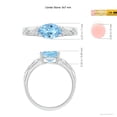 thumbnail image 4 of Angara Natural 1.5 Ct. Aquamarine with Diamond Classic Ring in 14K White Gold for Women (Ring Size: 11.5), 4 of 9