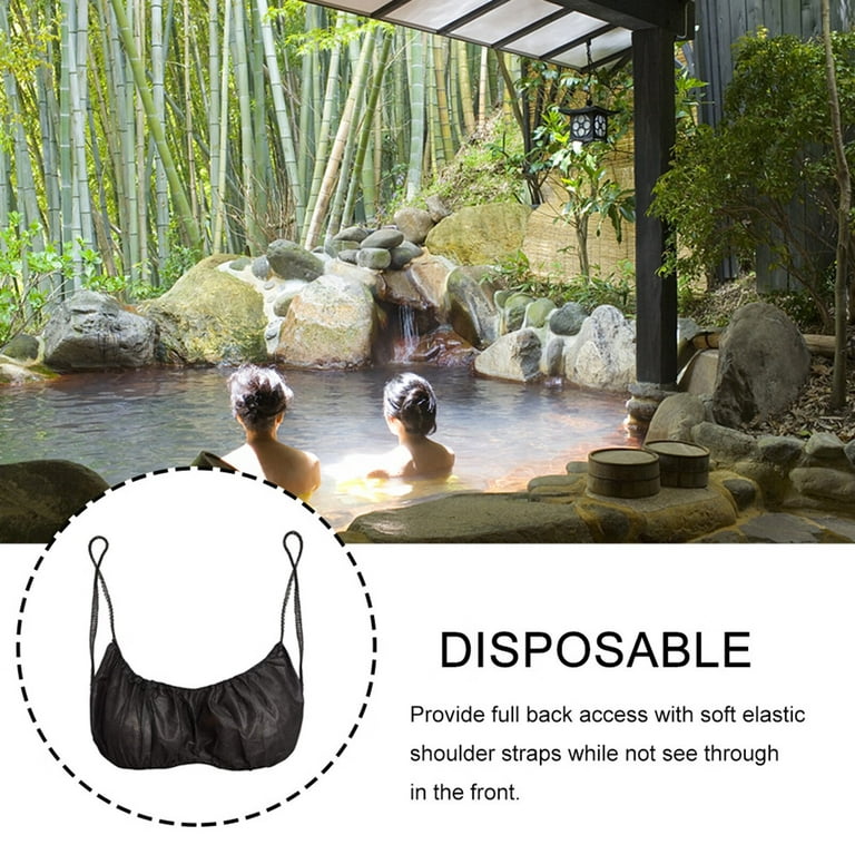 Mackneog Women's Disposable Bras Disposable Spa Top Underwear Br ieres Tops  100PCS One Size Black 