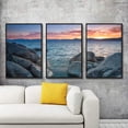 thumbnail image 2 of IDEA4WALL 3 Piece Framed Canvas Wall Art for Living Room, Bedroom Lake Tahoe Canvas Prints for Modern Home Decoration Ready to Hang, 2 of 4