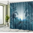 thumbnail image 5 of Ambesonne Teal Shower Curtain, Tiger in Rainforest, 69"Wx84"L, Teal, 5 of 5