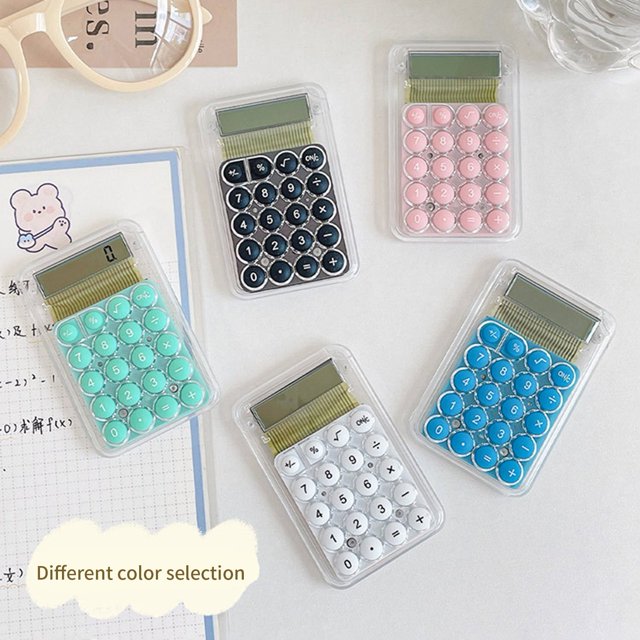YAOMOBB Student Calculator Mini Calculator 8 Digits Display Silent Widescreen Students Portable Transparent Electronic Calculator Daily Use