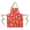 thumbnail image 2 of Red Christmas Gingerbread Man Apron-Garden Aprons for Women with Pockets-Cotton Linen Waterproof Kitchen Cooking Gardening Aprons Adjustable for Kitchen,Cooking,BBQ and Salon 32"x27", 2 of 7