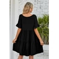 thumbnail image 2 of Women's Mandy V Neck Flounce Sleeve Tiered Dress Knee Length Elegant Chic Choice for Any Daytime Occasion 100% rayon, 2 of 18