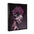 thumbnail image 3 of Woman Floral Headwrap Portrait Botanical & Floral Photograph Jet Black Framed Art Print Wall Art, 3 of 6
