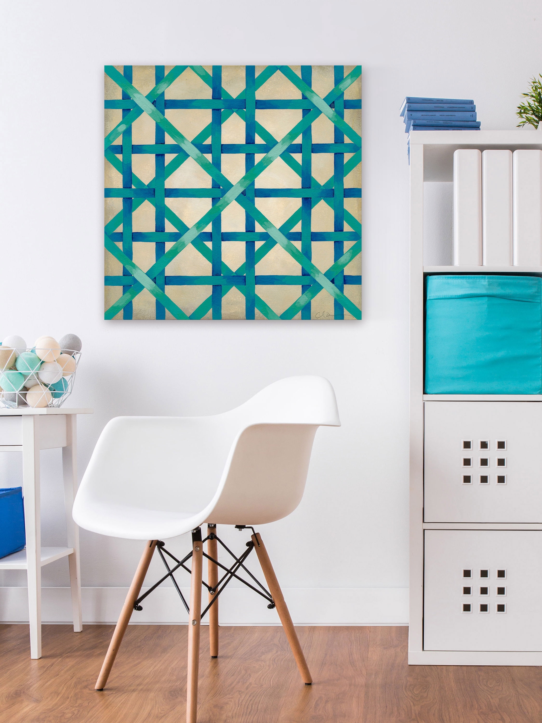 "Woven Symmetry I" Painting Print on Wrapped Canvas