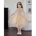 thumbnail image 5 of Arshiner Toddler Girls Dresses Sparkly Tulle Dress Fall winter Velvet Dresses for Toddler, Irregular Tulle and Cute Bowknot Design, Great for Halloween Christmas Holiday Party, 5 of 5