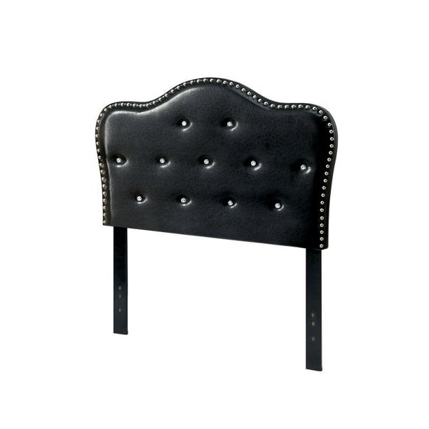 Contemporary Headboard, Black Finish