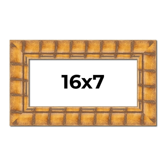 16x7 Frame Beige Real Wood Picture Frame Width 3 inches | Interior Frame Depth 0.5 inches | Natural