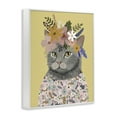 thumbnail image 2 of Spring Cat Floral Portrait White Framed Giclee Art, 11 x 14, Made In USA, 2 of 7