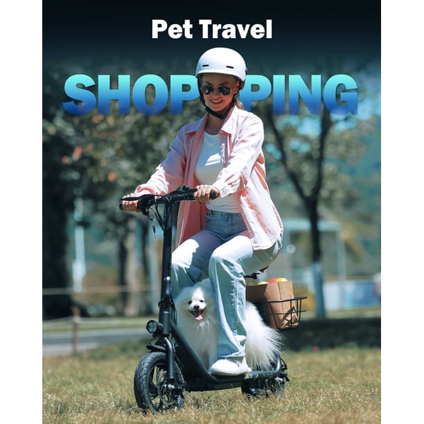 ZDZA Electric Scooter with Seat 750W Peak Motor with Carry Basket