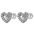 thumbnail image 2 of 2026 2pcs Dermal Anchor Tops and Base Titanium Steel Piercing Jewelry Heart 1, 2 of 4