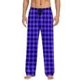 thumbnail image 4 of purcolt Mens Plaid Pajama Pants Drawstring Elastic Waist Lightweight Sleep Pants Lounge Pants Sleepwear PJ Bottoms with Pockets, 4 of 7