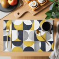 thumbnail image 2 of Mid Century Geometric Placemats Set of 6 Abstract Modern Yellow Place Mats Table Mats Kitchen Dining Home Outdoor Party Table Decoration, 2 of 9