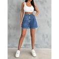 thumbnail image 5 of EMMIOL Women's High Waisted Wide Leg Denim Shorts Stretchy 2026 Summer Casual Jean Shorts with Pockets Trendy Loose Fit Y2K Streetwear, 5 of 10