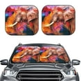 thumbnail image 6 of Lsque Oil Paintings of Elephants 2 PCS Windshield Sun Shade | CarFoldable Window Covers | Car Accessories Reflect UV for Universal Cars SUV Truck | Small, 6 of 7