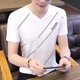 thumbnail image 3 of Camiseta ajustada para hombre, camisetas negras para hombre, camisetas Kpop, ropa básica lisa, ropa de calle, cuello redondo, músculos, algodón, sin logotipo, moda S, 3 of 5