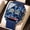 PE109 blue shell blue surface silicone tape, variant on Men's new waterproof multi-function fashion electronic watch