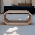 thumbnail image 4 of Artisan Furniture Solid Wood Hexagonal Marble Coffee Table, 4 of 8