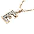 thumbnail image 3 of Dazzlingrock Collection 0.10 Carat (ctw) Round White Diamond Fancy Letter 'E' Initial Pendant 1/10 CT, 14K Rose Gold, 3 of 6