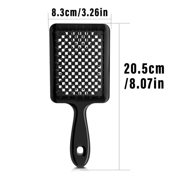 Square Paddle Cushion Hair Brush with Square‑Tipped Bristles for Gentle Detangling, Scalp Massage Hairbrush for Wet Dry All Hair Types