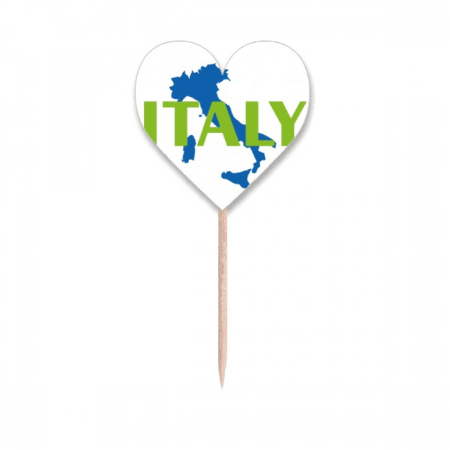 map italy eu barcelona Cure-Dents Drapeaux Cœur Piques à Cupcakes