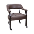 thumbnail image 2 of JESONVID Dining Chair with Casters, Captain's Chairs with Rollers Dinette Sets Poker Chairs with Wheels Kitchen Table Rolling Chairs High Back Chair On Caster(Dark Brown 318DK), 2 of 7