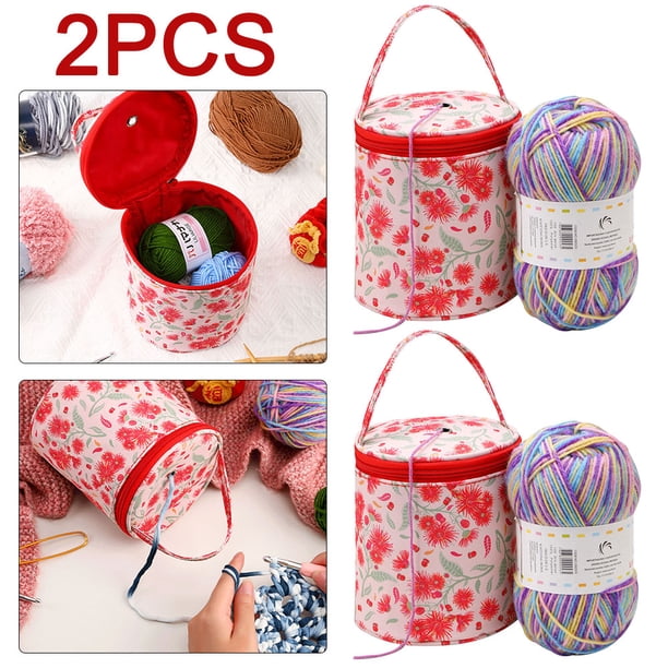 Almacenamiento Lana Organizador Mano Ganchillo Impermeable Con Abierta Color Rojo 2 Uds.