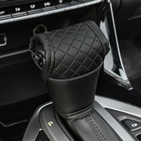 Lefu Car Gear Shift Cover PU Leather Shift Lever Cover Gearbox Shifter Knob Protector