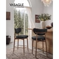 thumbnail image 2 of VASAGLE Wooden Bar Stools Set of 2, Upholstered Counter Height Barstools with Solid Wood Legs, Ergonomic Backrest, Synthetic Leather, Ink Black, 2 of 5