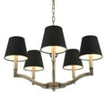 thumbnail image 4 of 3500-5 AB-GRM-Golden Lighting-Waverly - Chandelier 5 Light Steel Tuxedo Black Cloth in Traditional style - 17.5 Inches high by 25 Inches wide, 4 of 7