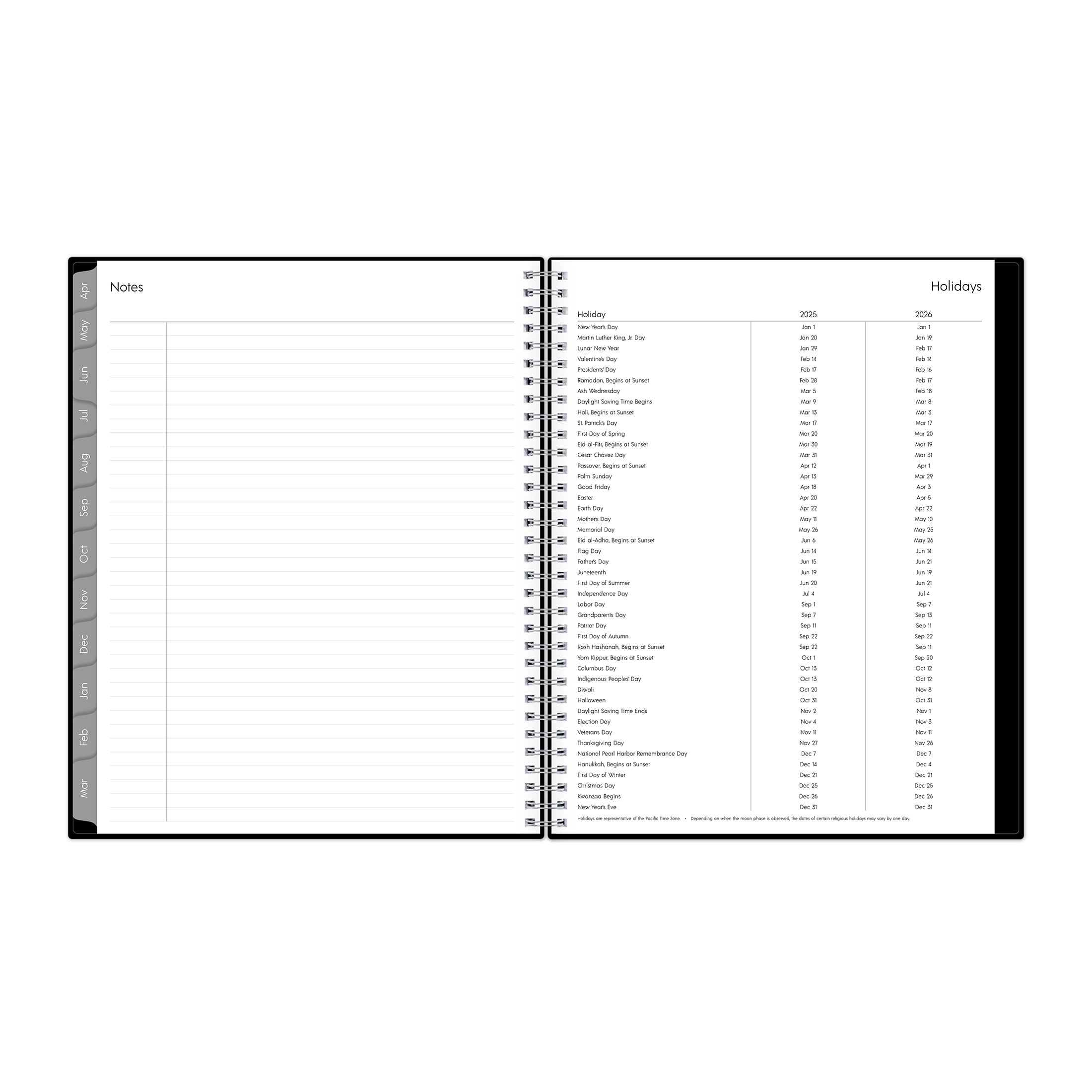 Blue Sky Monthly Weekly Large Planner, 8.5" x 11" Black 15-Month (April 2025 - June 2026)