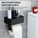 thumbnail image 5 of Toallero de papel Soporte de papel higiénico de acero inoxidable negro con dispensador de toallitas, soporte para teléfono móvil para baño con estante de almacenamiento de toallitas para mantener tus iKayaa  Toallero de papel, 5 of 7