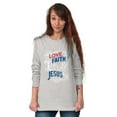 thumbnail image 5 of Love Faith Hope Christian Belief Women's Long Sleeve T Shirt Brisco Brands S, 5 of 6