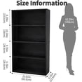 thumbnail image 2 of 4-Tier Bookcase, 42 Inch Industrial Storage Wall Shelf, Display Shelf for Living room, Bedroom, Black, 2 of 7