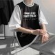 thumbnail image 5 of Camiseta de manga corta con cuello redondo para hombre, camisetas holgadas de estilo de dos piezas, camisa básica de cuello redondo de verano para hombre, 5 of 8