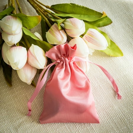 Black And White Favor Boxes - BalsaCircle 12 pcs 4x6 inch Satin Favor Bags - Wedding Party Favors Jewelry Pouch Candy Gift Small Bags