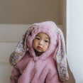 thumbnail image 6 of Kids Animal Costumes Fuzzy Baby Easter Bunny Romper Long Ear Rabbit Hoodie Romper Jumpsuit with Zipper, 6 of 9